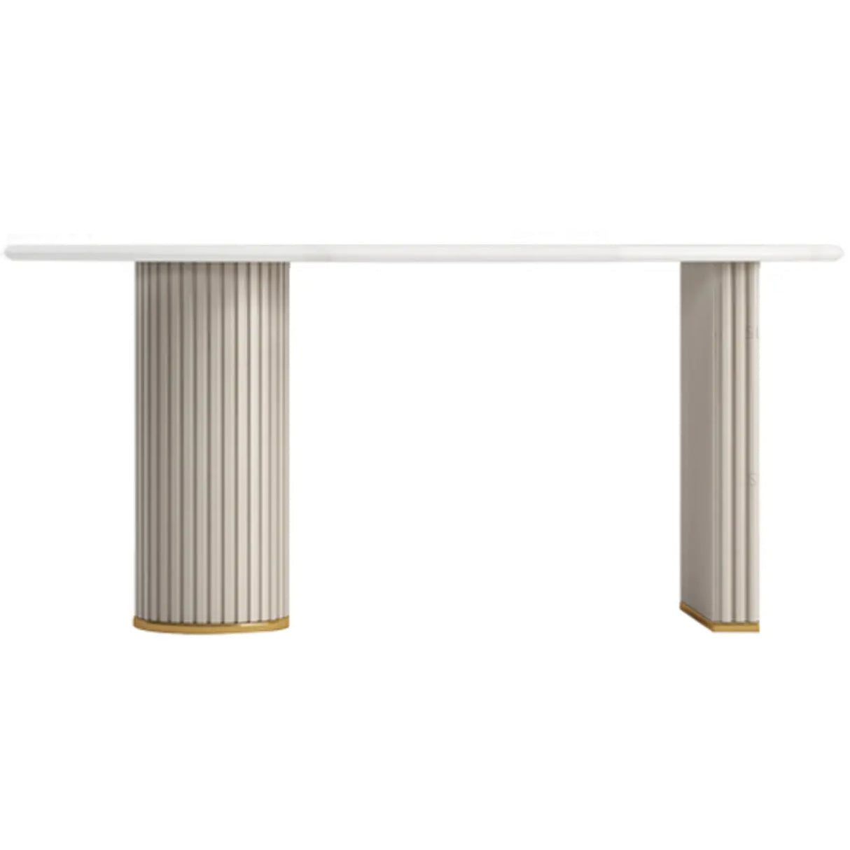 White Standard Free From Pedestal Stone Writing Desk Image - 5