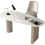 White Standard Free From Pedestal Stone Writing Desk Image - 6