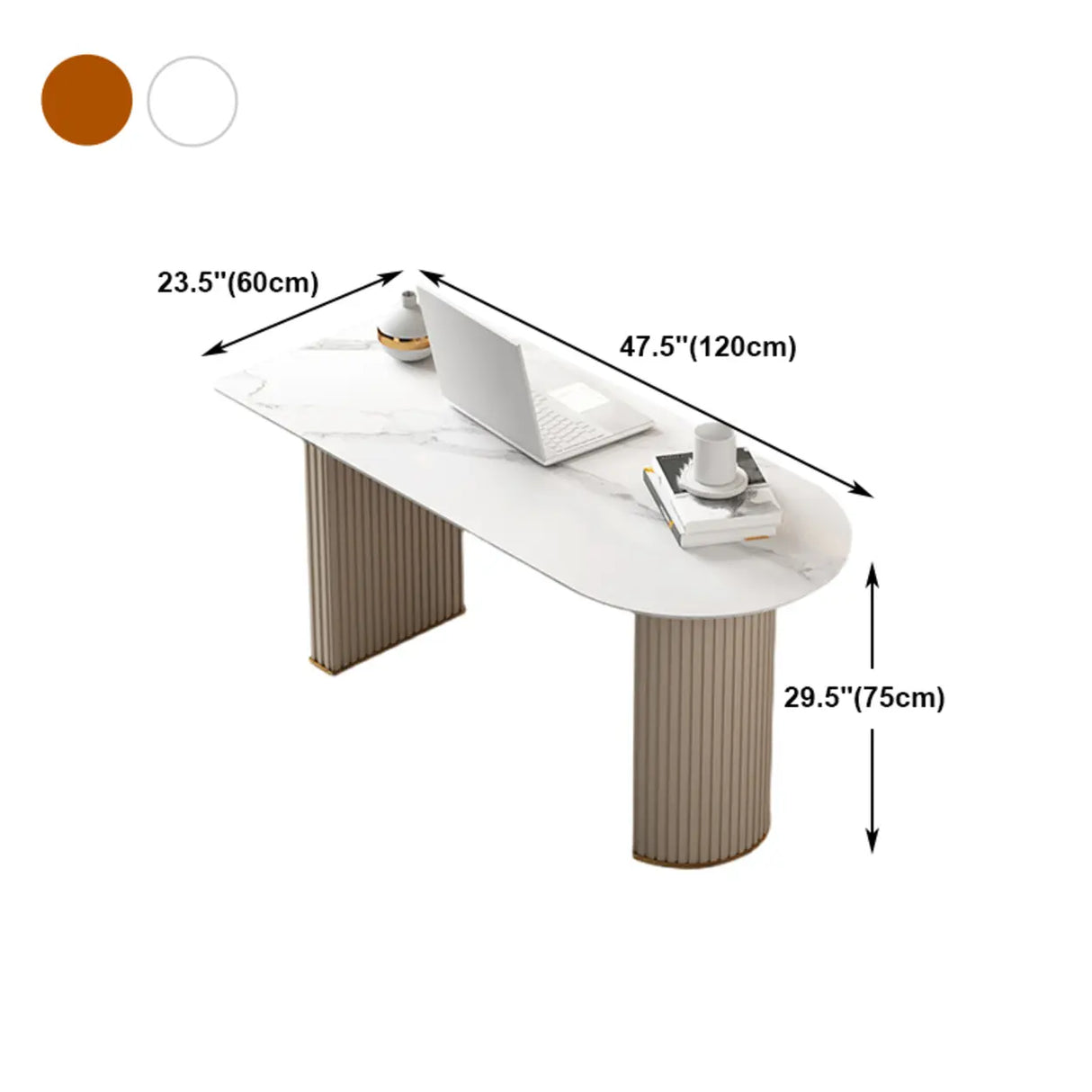 White Standard Free From Sintered Stone Writing Desk 