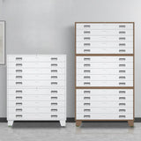 White Steel Lateral Lockable Filing Cabinet with Wheels Image - 1