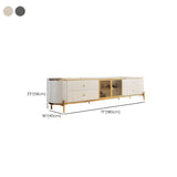 White Stone Drawers Shelves Long TV Stand with Legs #size
