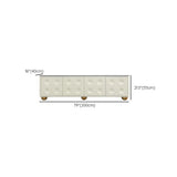 White Stone Rectangle Shelves Cabinet Long TV Stand Image - 14