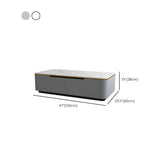 White Stone Rectangular Coffee Table with Drawers #size