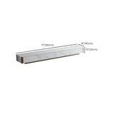 White Stone Rectangular Enclosed Storage TV Stand #size