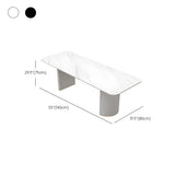 White Stone Rectangular Sled Meeting Table 6-Person #size