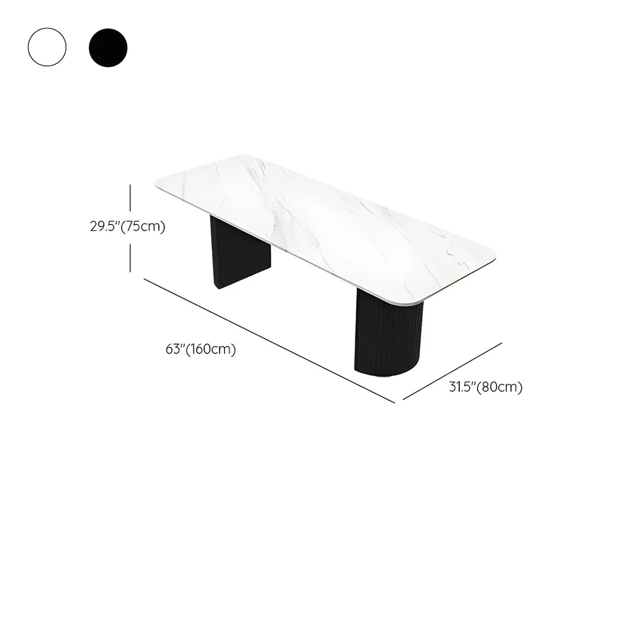 White Stone Rectangular Sled Meeting Table 6-Person Image - 14