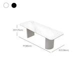 White Stone Rectangular Sled Meeting Table 6-Person Image - 15