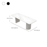 White Stone Rectangular Sled Meeting Table 6-Person Image - 17
