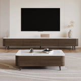 White Stone Top Drawers TV Stand with Cable Management Image - 11