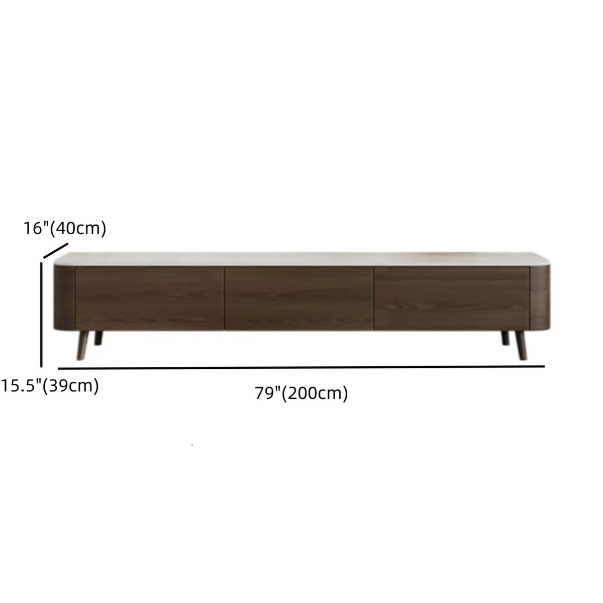 White Stone Top Drawers TV Stand with Cable Management Image