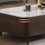 White Stone Top Drawers TV Stand with Cable Management Image - 6