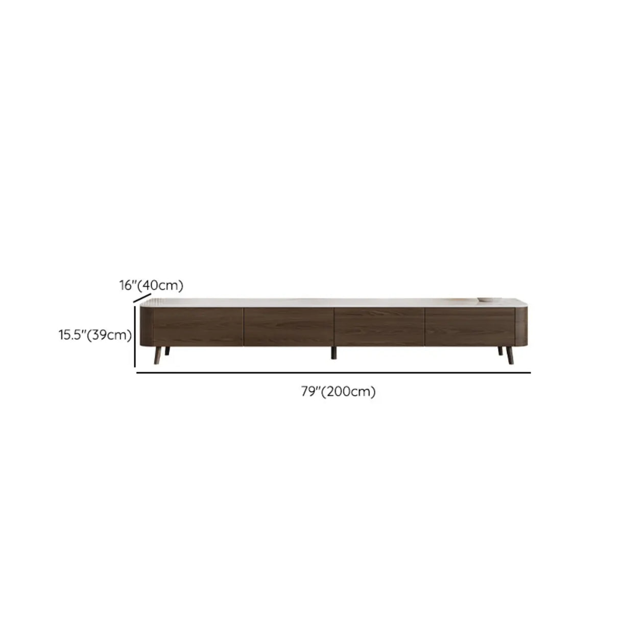 White Stone Top Drawers TV Stand with Cable Management 