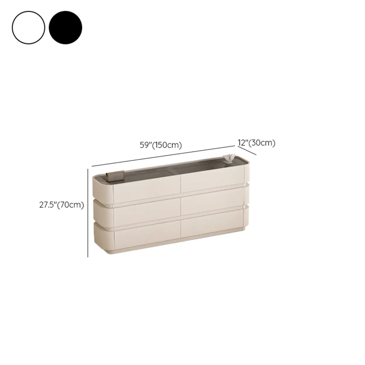 White Storage Pedestal Entrance Console Table with Drawer Image - 16