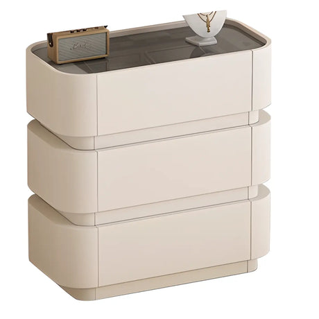 White Storage Pedestal Entrance Console Table with Drawer Image - 2