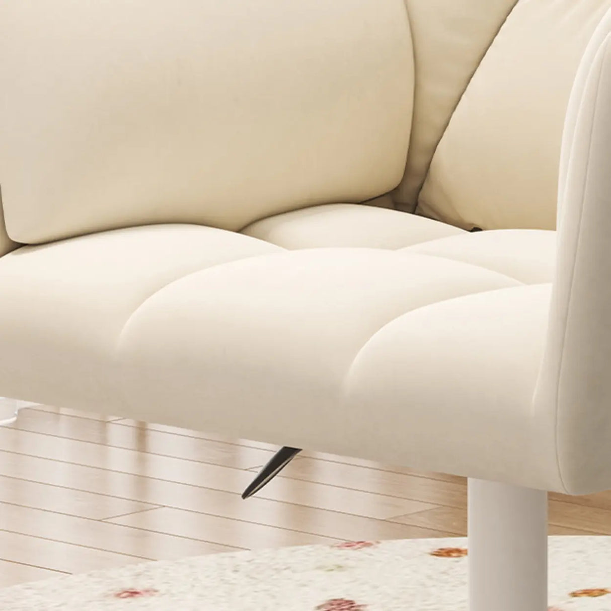 White Swivel Nylon Padded Faux Leather Casters Office Chair Image - 13