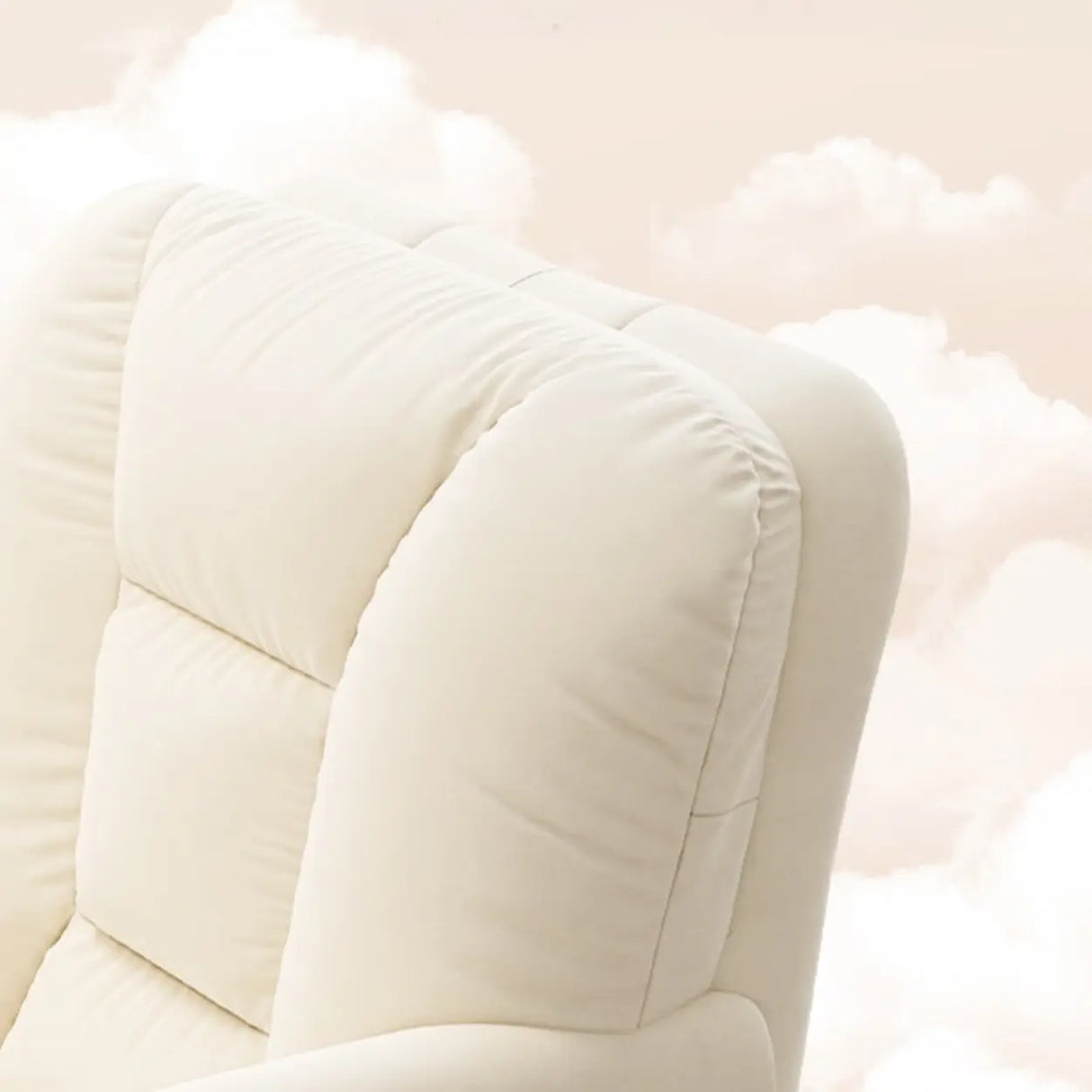 White Swivel Nylon Padded Faux Leather Casters Office Chair Image - 8