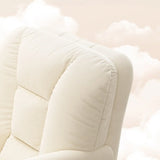 White Swivel Nylon Padded Faux Leather Casters Office Chair Image - 8