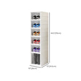 White Tall Beige Plastic Foldable Shoe Storage Box Image - 24
