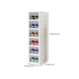 White Tall Beige Plastic Foldable Shoe Storage Box Image - 28