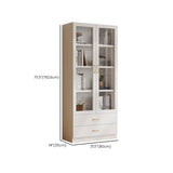White Tall Freestanding Glass Storage Display Cabinet Image - 26