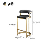 Lavish Midnight Black/White Tanned Hide Barrel Bar Stools with Backrest and Foot Pedestal Image - 15