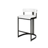 Lavish Midnight Black/White Tanned Hide Barrel Bar Stools with Backrest and Foot Pedestal Image - 6