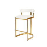 Lavish Midnight Black/White Tanned Hide Barrel Bar Stools with Backrest and Foot Pedestal Image - 7