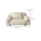 White Tech Cloth Fixed Back Four Legs Lounge Chair #size