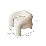 White Tech Cloth Fixed Back Four Legs Lounge Chair Image - 13