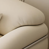 White Tech Cloth Fixed Back Four Legs Lounge Chair Image - 6