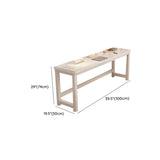 White Timber Rectangular Writing Desk with Storage #size