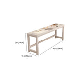 White Timber Rectangular Writing Desk with Storage Image - 8