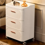 White Tip Resistant Drawers Storage Narrow Nightstand Image - 11