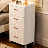White Tip Resistant Drawers Storage Narrow Nightstand Image - 13