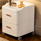 White Tip Resistant Drawers Storage Narrow Nightstand Image - 2
