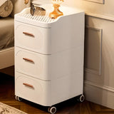 White Tip Resistant Drawers Storage Narrow Nightstand Image - 3