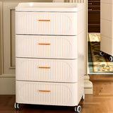 White Tip Resistant Drawers Storage Narrow Nightstand Image - 4