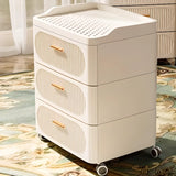 White Tip Resistant Drawers Storage Narrow Nightstand Image - 6