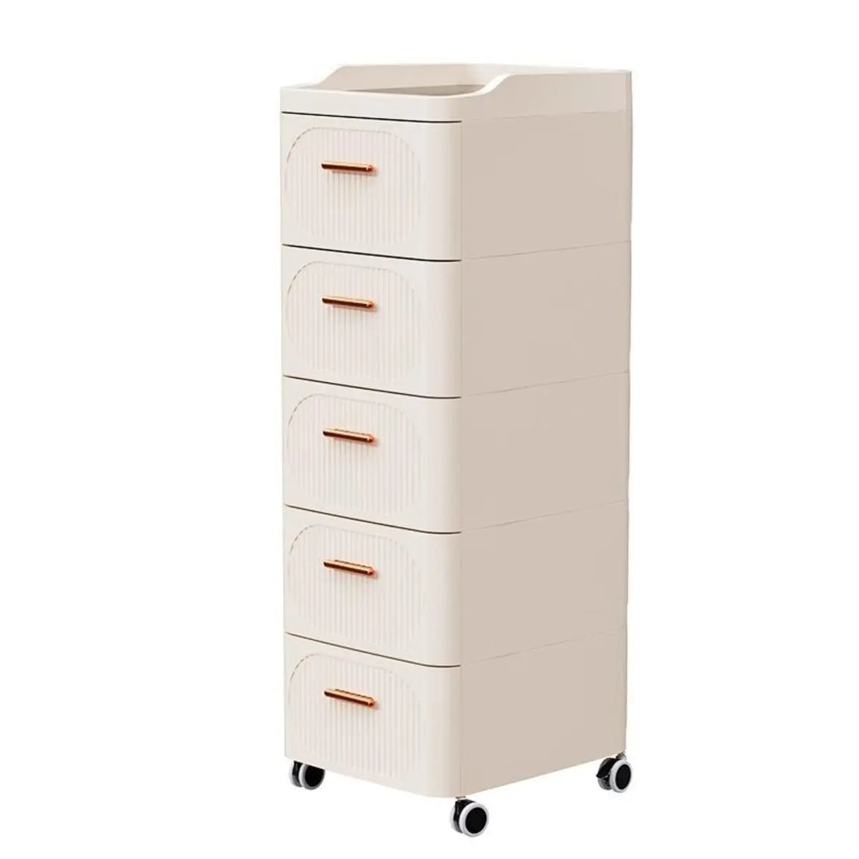 White Tip Resistant Drawers Storage Narrow Nightstand Image - 8