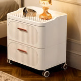 White Tip Resistant Drawers Storage Narrow Nightstand Image - 9