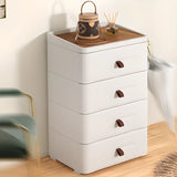 White Tip Resistant Kids Nightstand with Drawers Image - 13