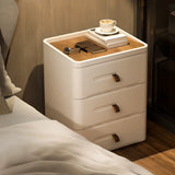 White Tip Resistant Kids Nightstand with Drawers Image - 14