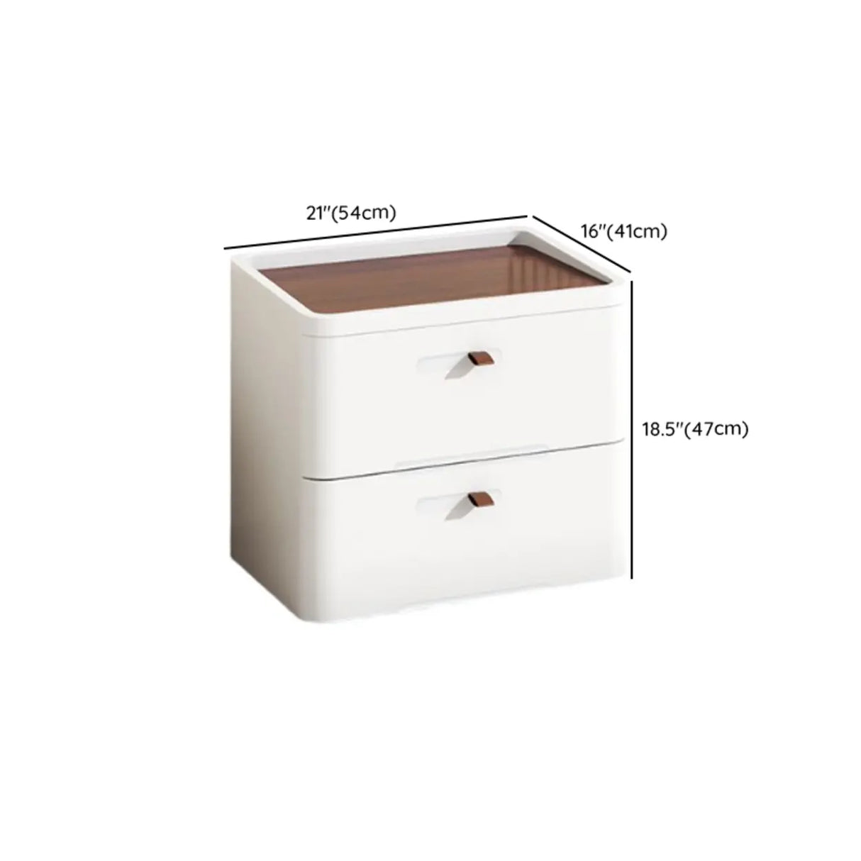 White Tip Resistant Kids Nightstand with Drawers Image - 17