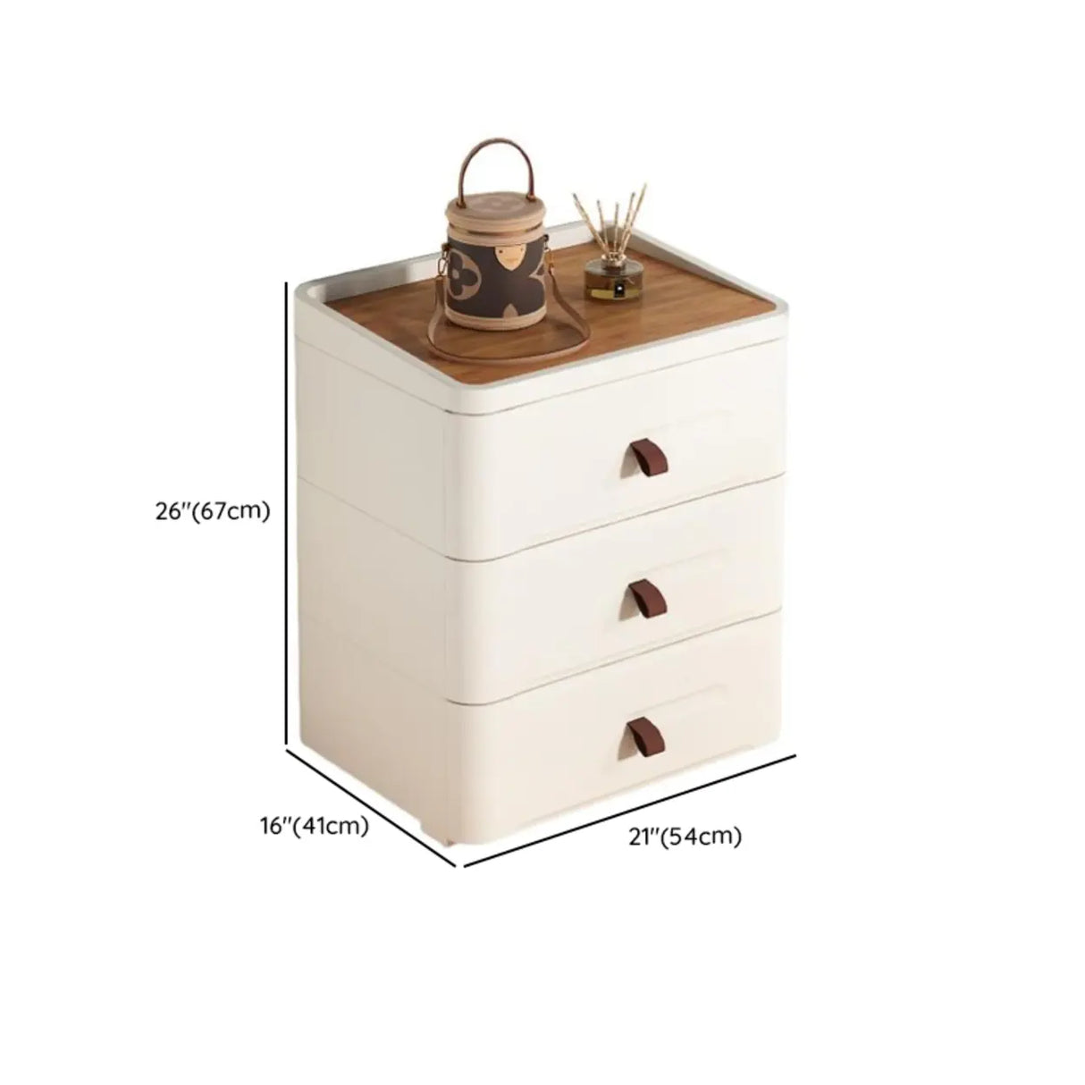 White Tip Resistant Kids Nightstand with Drawers Image - 18
