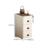 White Tip Resistant Kids Nightstand with Drawers Image - 21