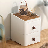 White Tip Resistant Kids Nightstand with Drawers Image - 2