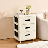 White Tip Resistant Kids Nightstand with Leg and Drawer Image - 11