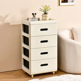 White Tip Resistant Kids Nightstand with Leg and Drawer Image - 15