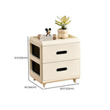 White Tip Resistant Kids Nightstand with Leg and Drawer #size