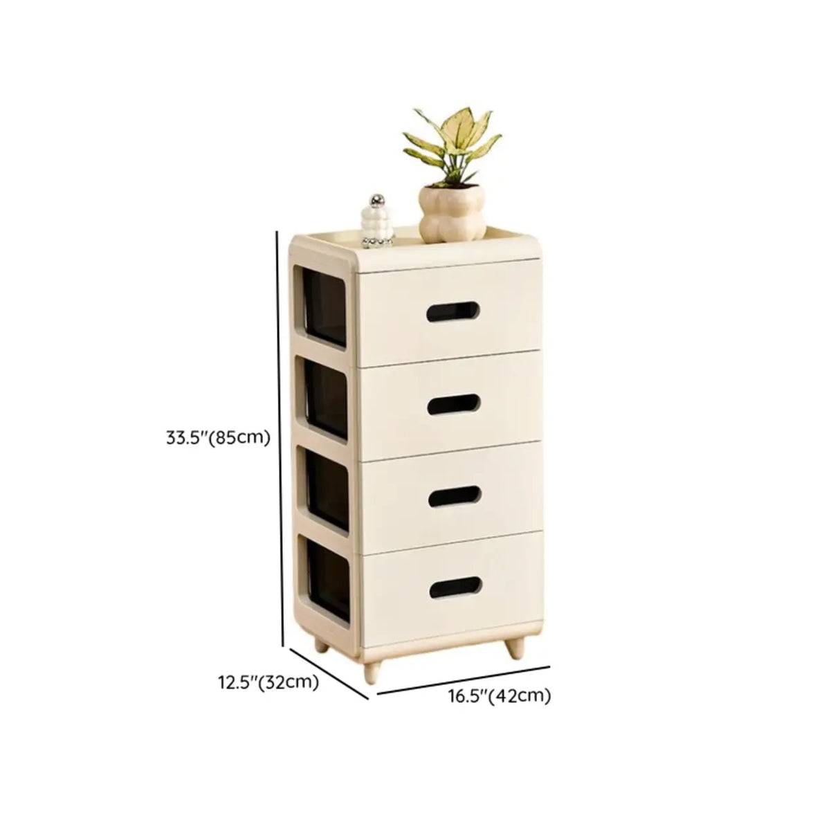 White Tip Resistant Kids Nightstand with Leg and Drawer Image - 18